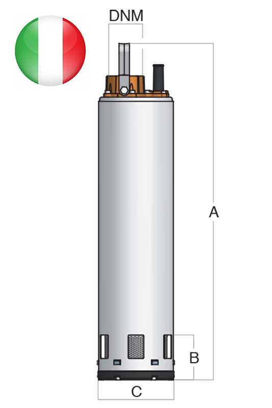 Pompe submersibile SRM-SRT seria /200; Qmax = 13,2 m3/h; Hmax = 81 m